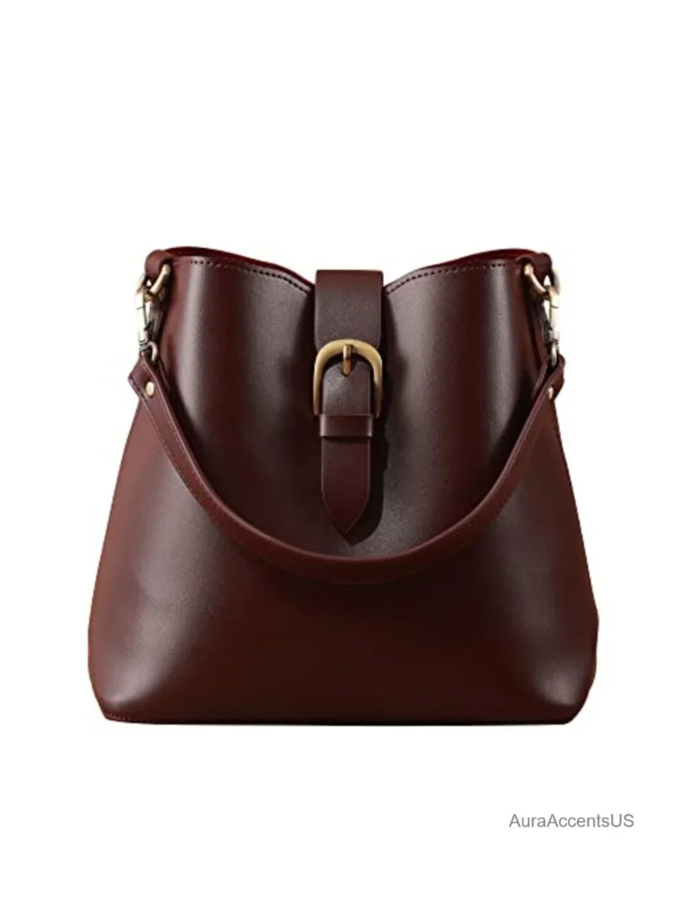 Vegan Leather Bucket Bag Hobo Retro Faux Casual Shoulder Handbag